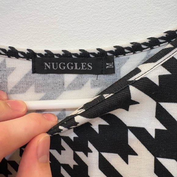 Black and White Houndstooth Women's Top - Picture 2 of 3